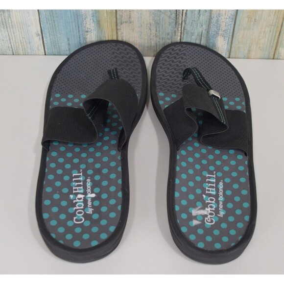 Cobb Hill By New Balance Women's Flip Flops Size 11 Black Blue Elastic Sandals - Picture 5 of 9